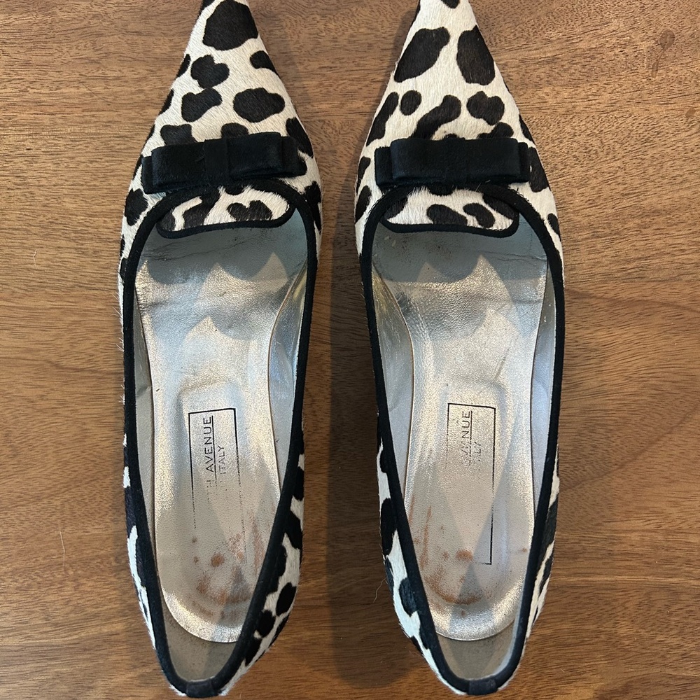 Vintage Saks 5th Avenue Calf Hair Kitten Heels • Made in Italy.